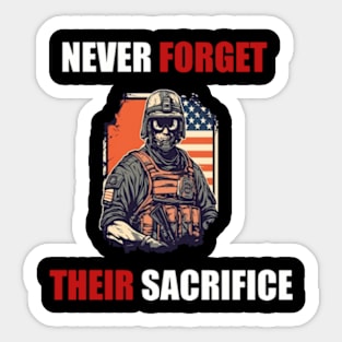 Memorial Day - Never Forget Their Sacrifice Sticker